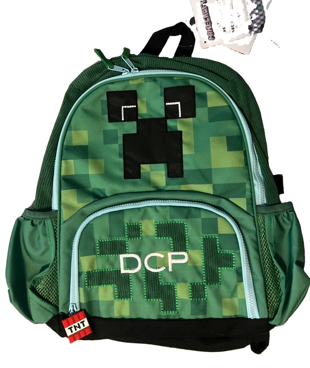 Pottery Barn Mackenzie Minecraft Creeper Critter Glow Dark Large Backpack DCP